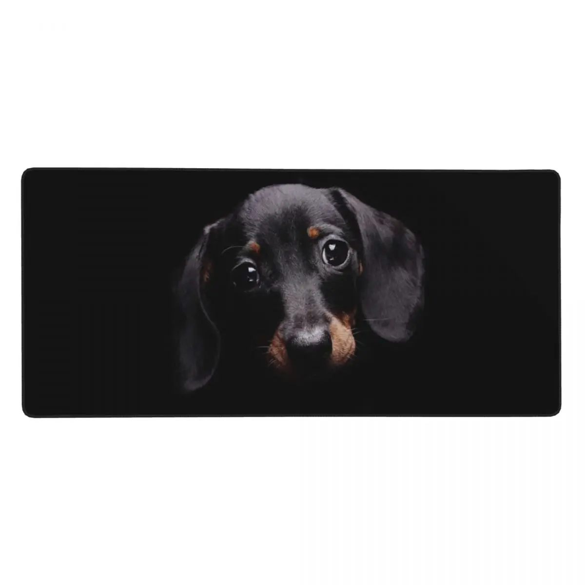 Black Dachshund In Black Background Large Mouse Pad Computer Keyboard Mouse Mat Gaming PC Laptop Desk Mat Office Table Mats