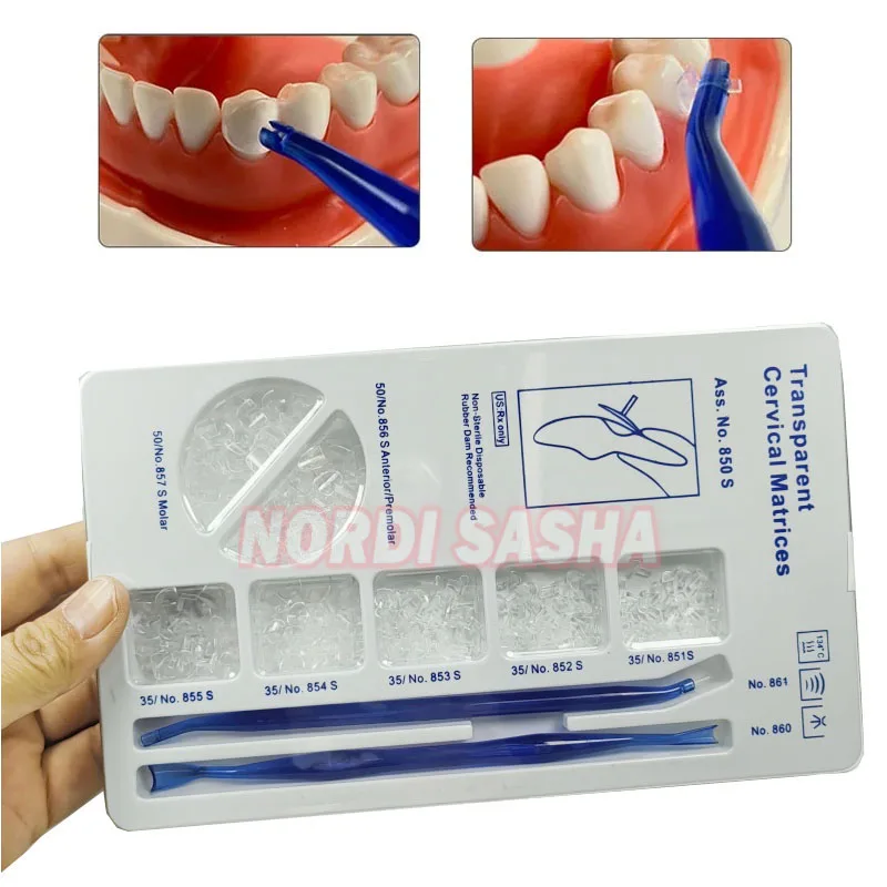 277Pcs/Set Dental Anterior Transparent Cervical Matrices NO.850s Composite Gingival Veneer Teeth Whitening Tools