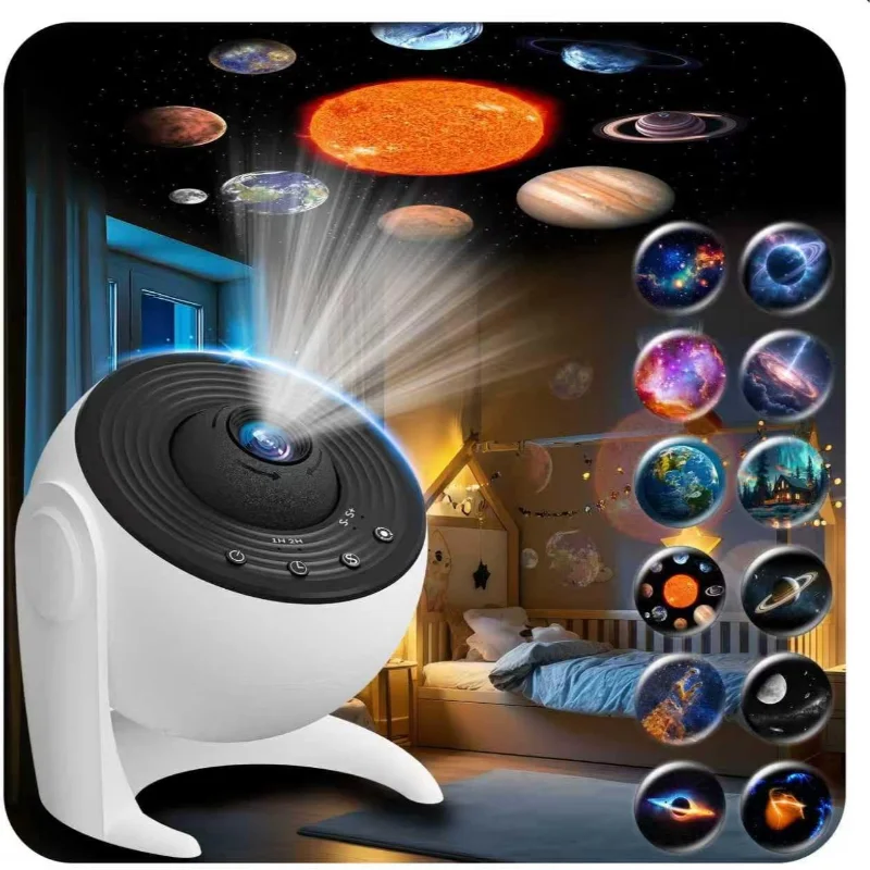 Galaxy Projector Night Light 13 in 1 Planetarium Starry Sky Light 360° Rotating USB Powered Ambient Lamp For Bedroom Car Decor