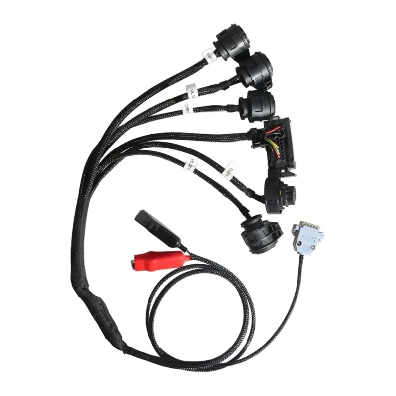 Branched Transmission Control Unit Harness for Flash Data Work, with Identified Leads, Round Ends and a Rectangular Pin End for