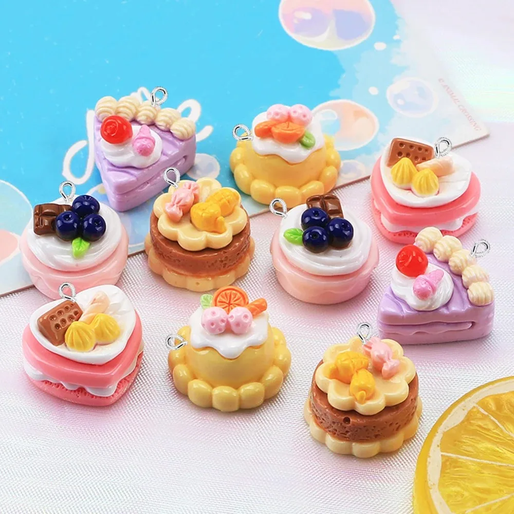 10PCS Wholesale Flatback Mango Fruit Cake Charms Bulk Accessories for Handmade Bracelet Earring Hair Jewelry Making - view 6