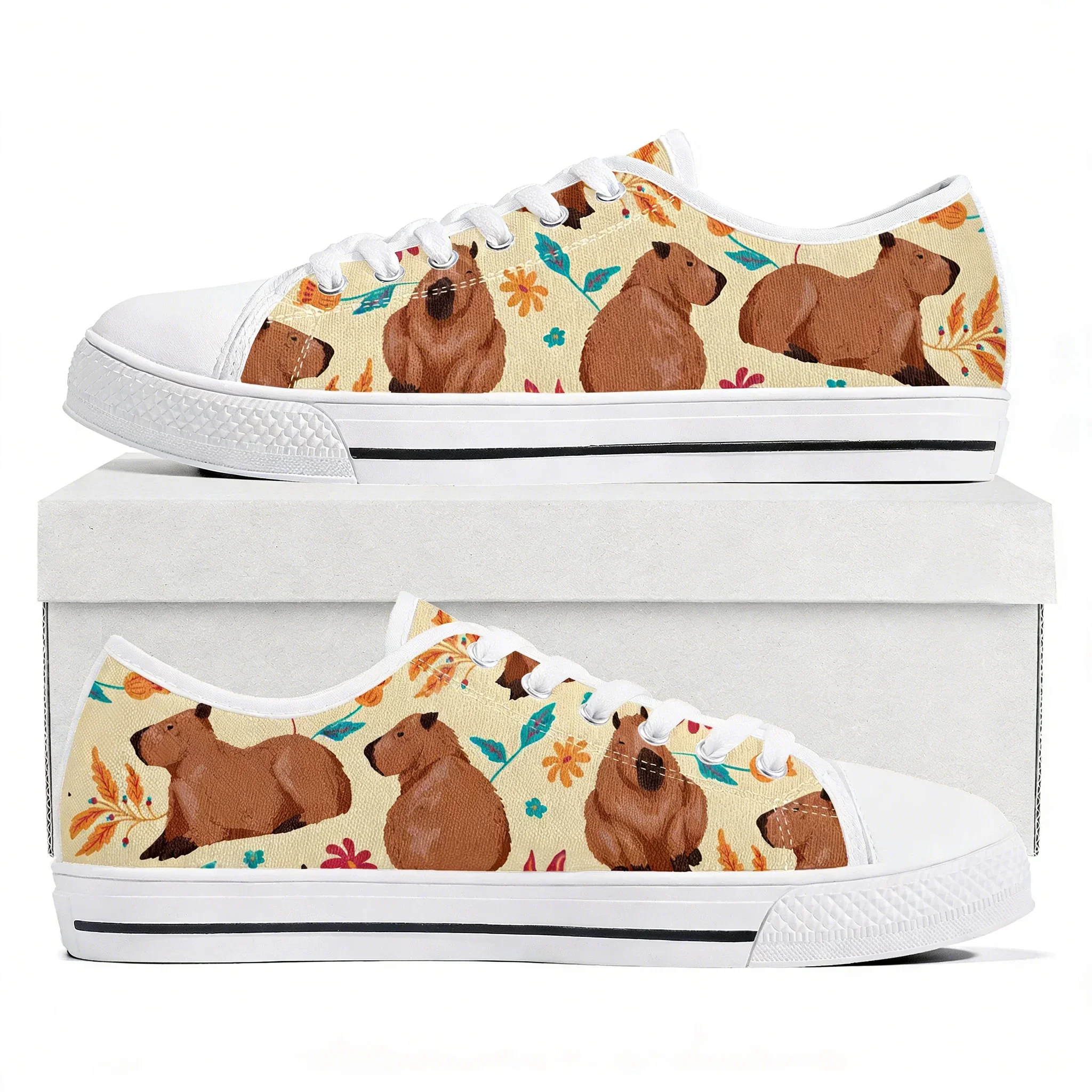 Zapatillas Bajas Capybara para Hombre y Mujer, Zapatillas de Lona de Alta Calidad, Cómodas, Casuales, para Parejas, con Dibujos Animados, Personalizadas