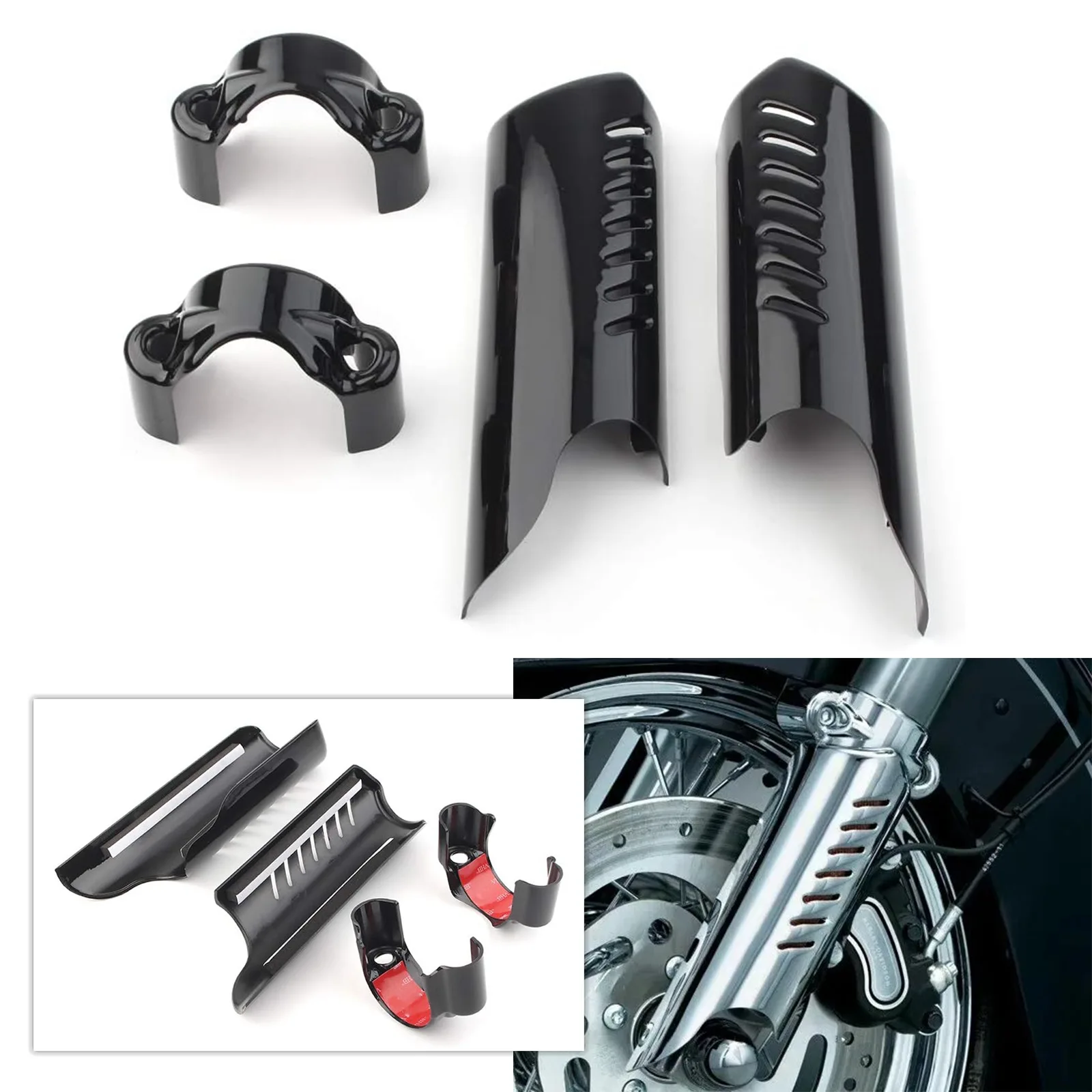 Motorcycle Fork Lower Leg Deflectors Shield Cover Moto Shock Absorber Cap For Harley Heritage Softail Dyna Cafe Racer Accessorie