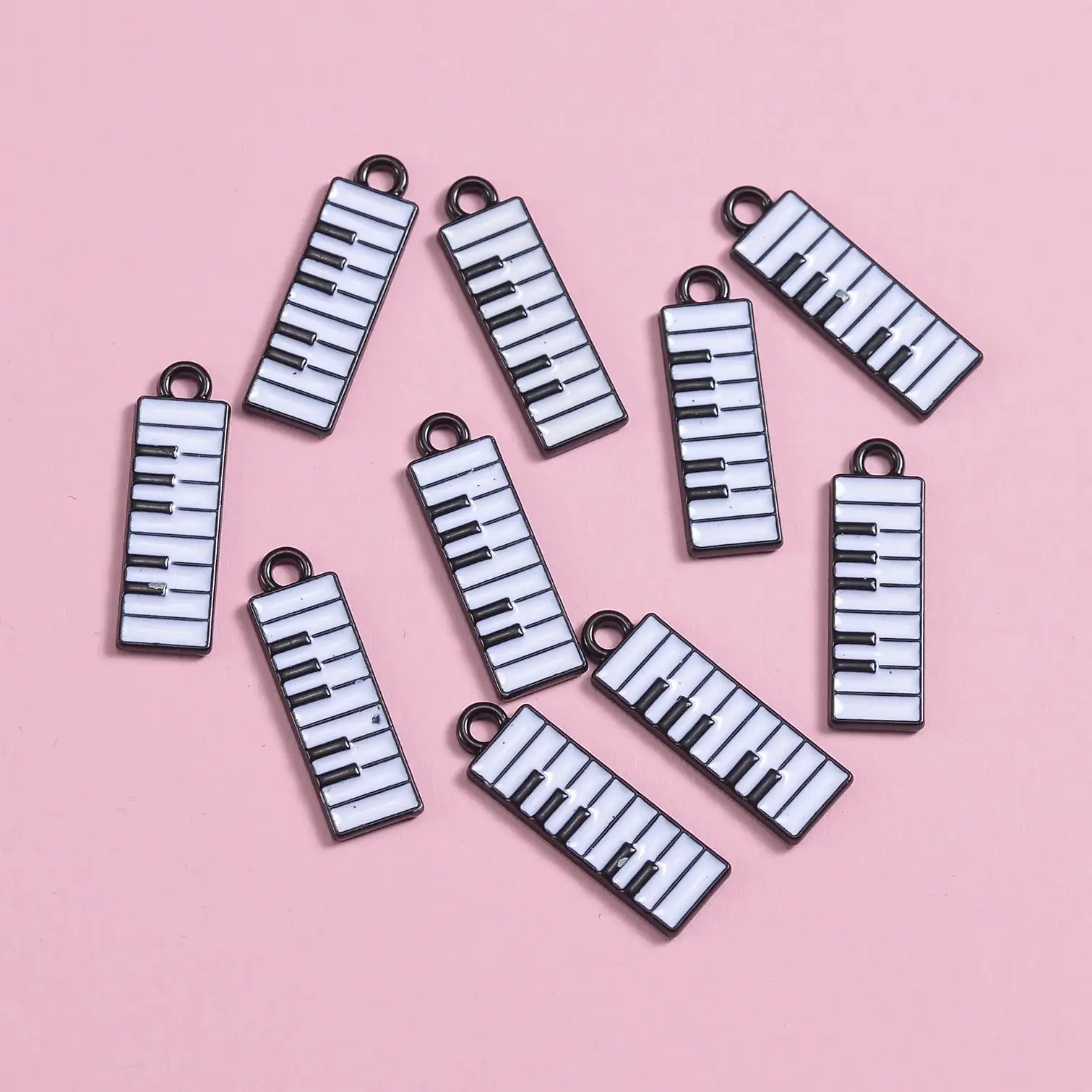 23mm×7mm Piano Metal Music Charms Exquisite Pendant For Jewelry Making DIY Keychain Accessories Handmade Craft Wholesale