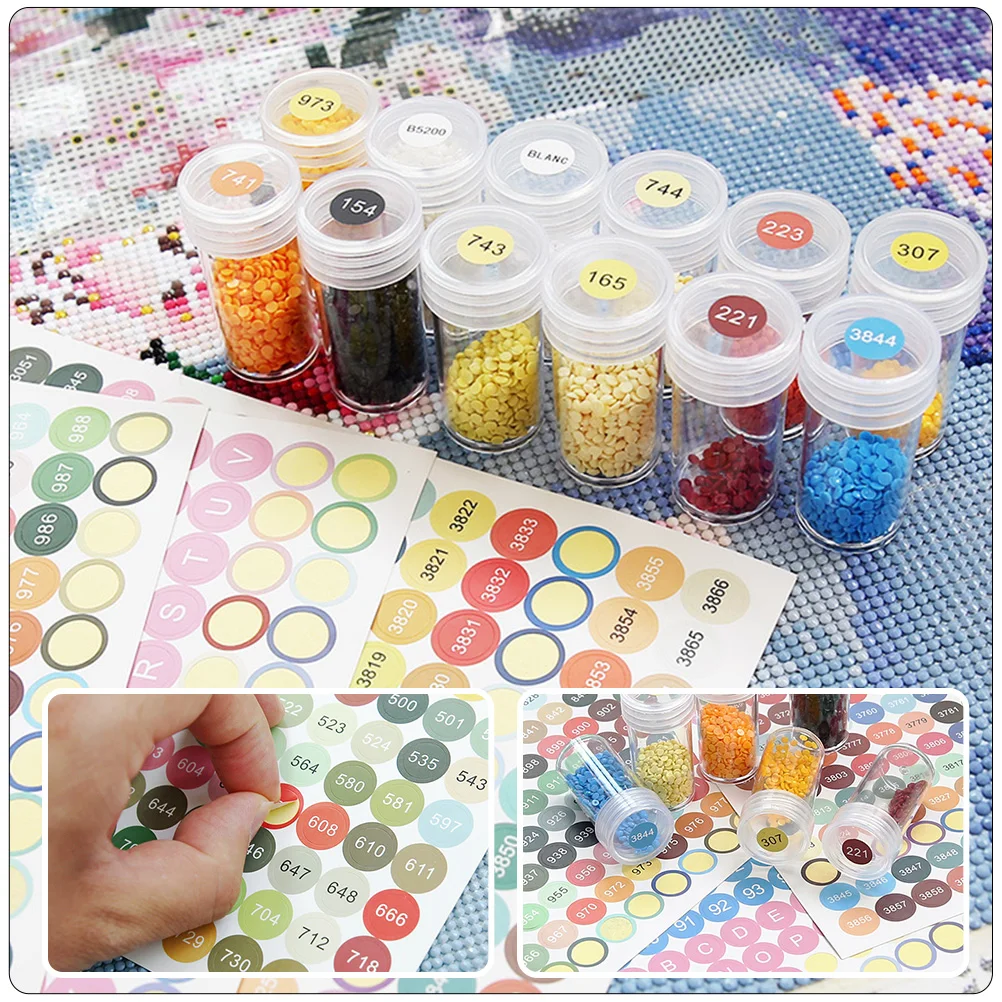 

8pcs Stickers 8 Sheets Small Number Decals For Cross-Stitch Storage Box Bottle Labeling Self-Adhesive