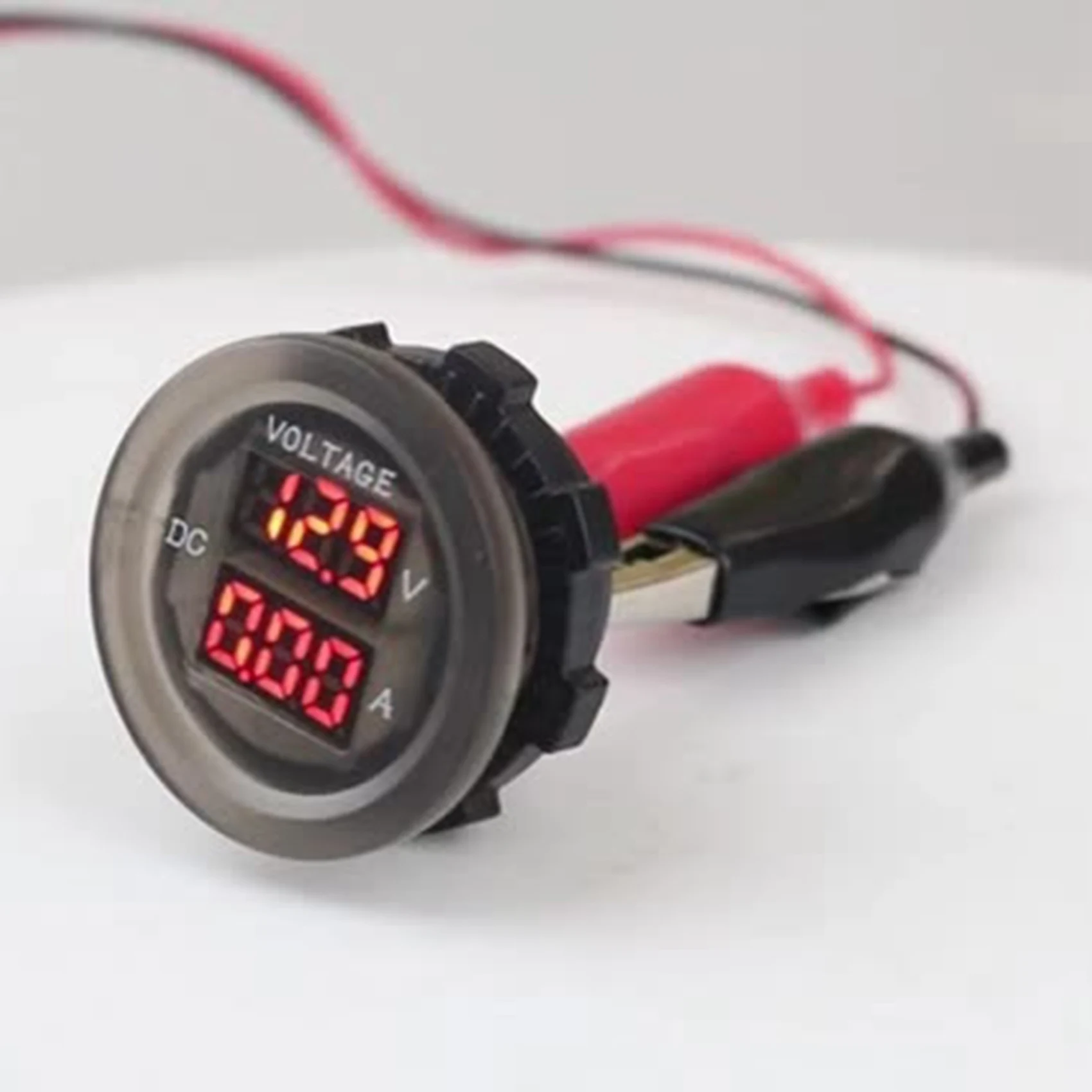 Ingenious-Car LED Digital Voltmeter DC 12V/24V LED Dual Voltmeter Ammeter Voltage Gauge For Car Boat Universal Waterproof
