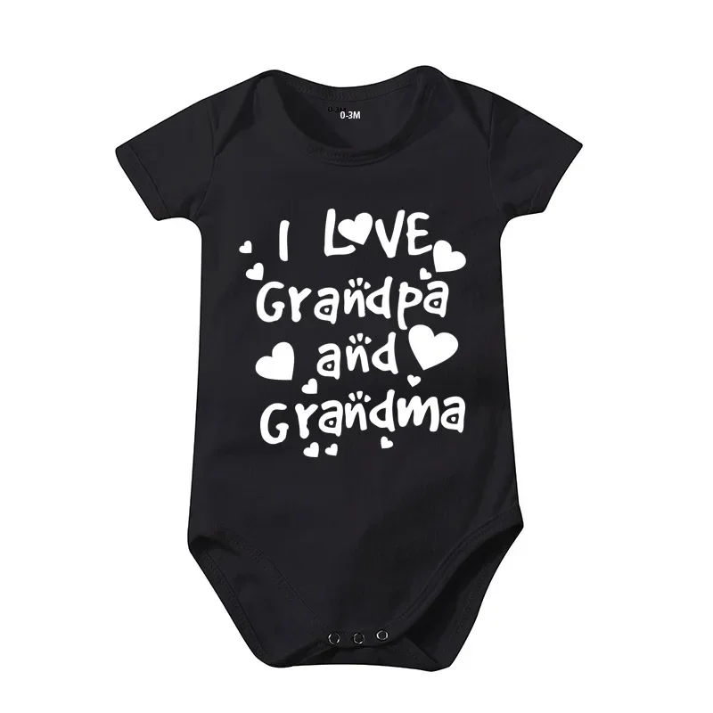 I Love Grandpa Cotton Rompers Baby Triangle romper for Summer I Love Grandma New Born Baby Romper Bodysuits & One-Pieces