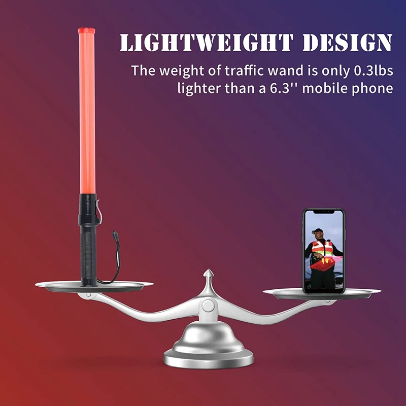 2Pack 21Inch Signal Traffic Safety Led Light Traffic Wands For Parking Guides