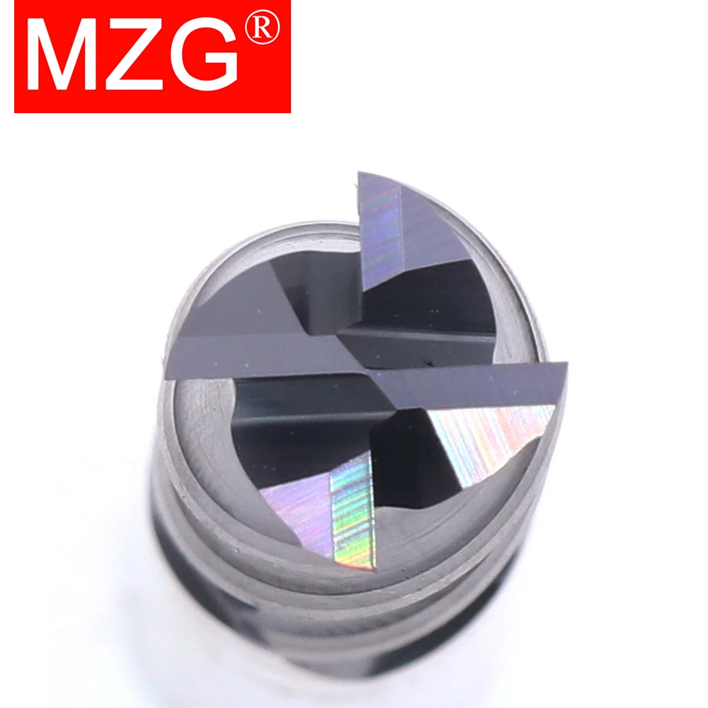 MZG-herramienta de corte de carburo HRC50, cortador de fresado Cnc para Metal, acero de tungsteno, molino de extremo de mecanizado CNC, 4 flautas, 4mm, 5mm, 6mm, 8mm, 12mm