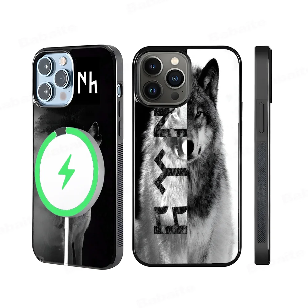 Turkish Language Gray Wolf Phone Case Magnetic Case For IPhone 16 14 13 12 11 15 Pro Max Plus For Magsafe Wireless Charge Cover