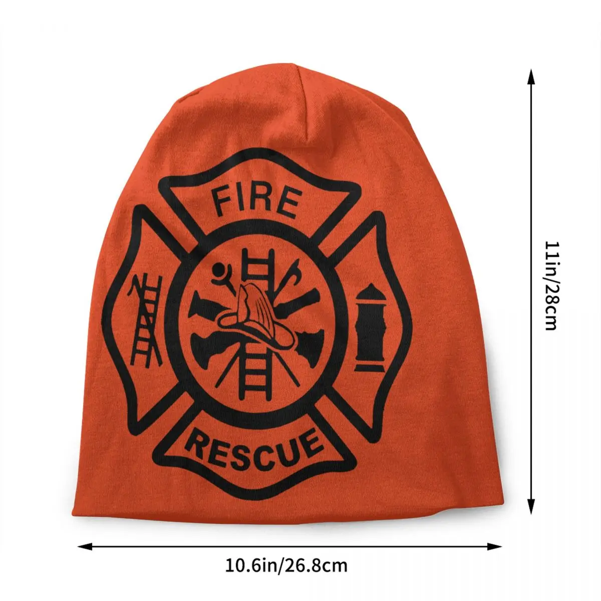 Custom Fire Rescue Firefighter Skullies Beanies Caps Unisex Winter Warm Knitting Hat  Fireman Bonnet Hats Outdoor Ski Cap