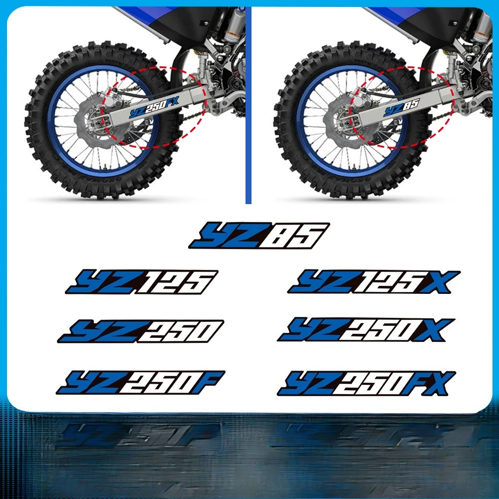 2Pcs/Set Swing Arm Sticker Kit Blue White Waterproof Vinyl Decal for YZ85 YZ125 YZ250 Dirt Bike Motorcycle