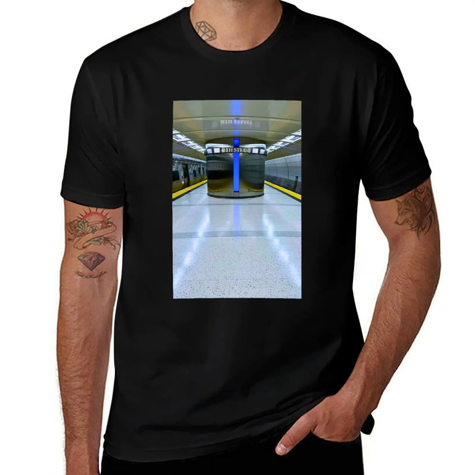 Grand Central Station-LIRR Concourse T-Shirt Stylish Print Short Sleeve Tee T-Shirt