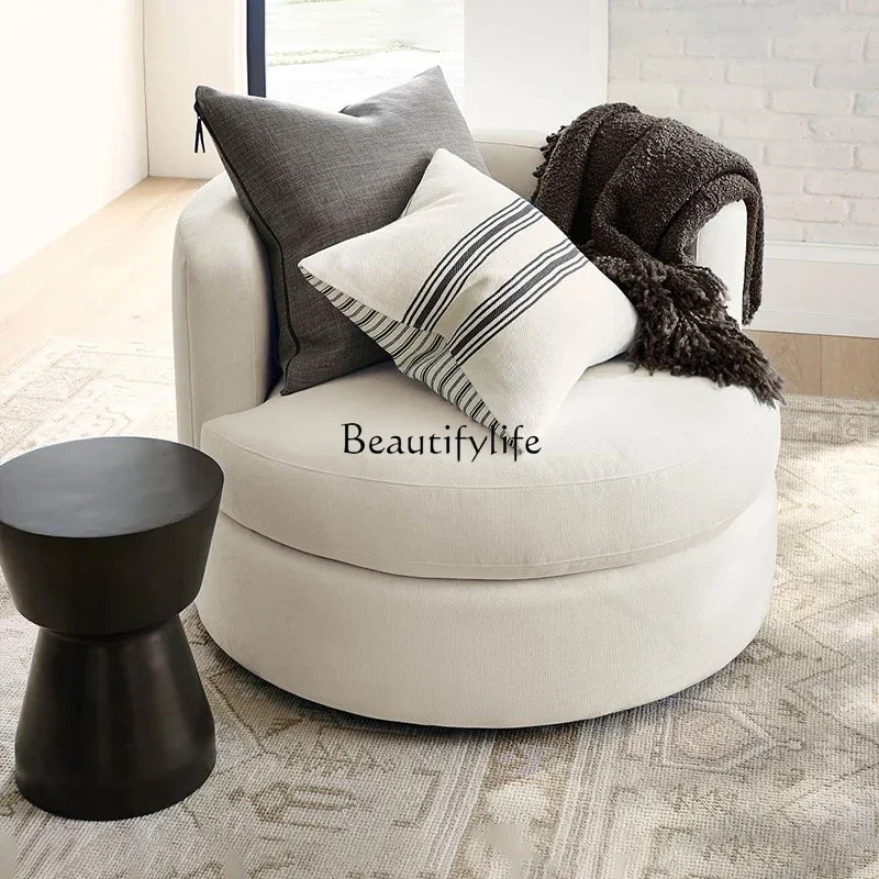 

Italian Light Luxury round Rotatable Couch Italian Flannel Living Room Bedroom Single Leisure Chair Nordic Design furniture