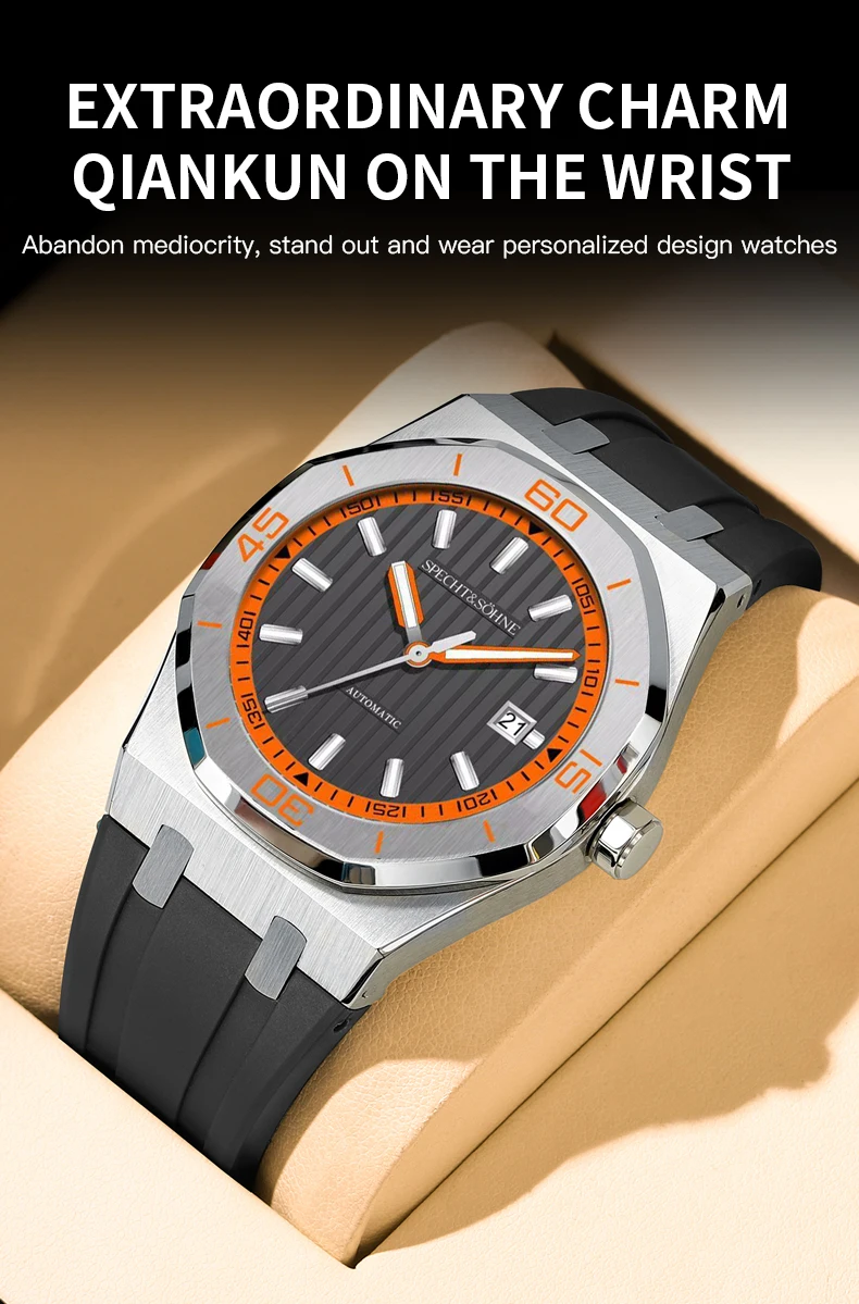 Specht&Sohne New Classic Men's Watch 50M Waterproof Luminous Sapphire Crystal Blue Automatic Mechanical Watches Reloj Hombre S575197ee38a54fedb92e601f066c5c05K