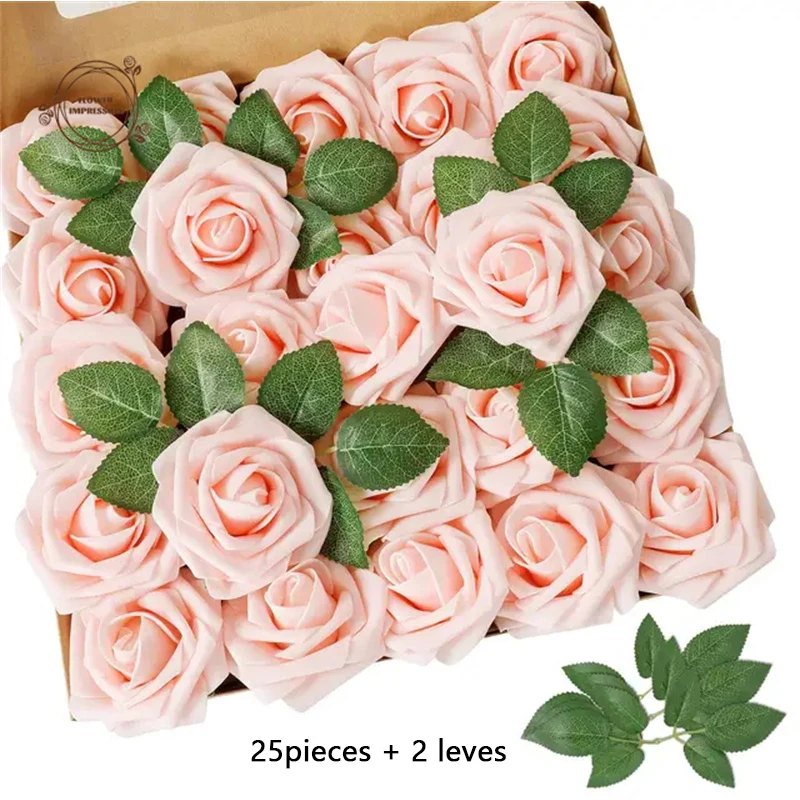 

25/50PCS Artificial Roses Bouquets Garland Wreath Silk DIY Garden Valentine's Day Gift/Paty Wedding Tables Vase Home Decors