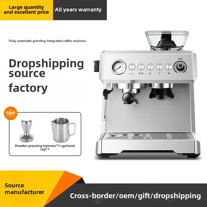 Cross-border Supply Italian Coffee Machine Automatic Household Grinding Concentrated Grinding Machine Commercial Steam Milk Foam