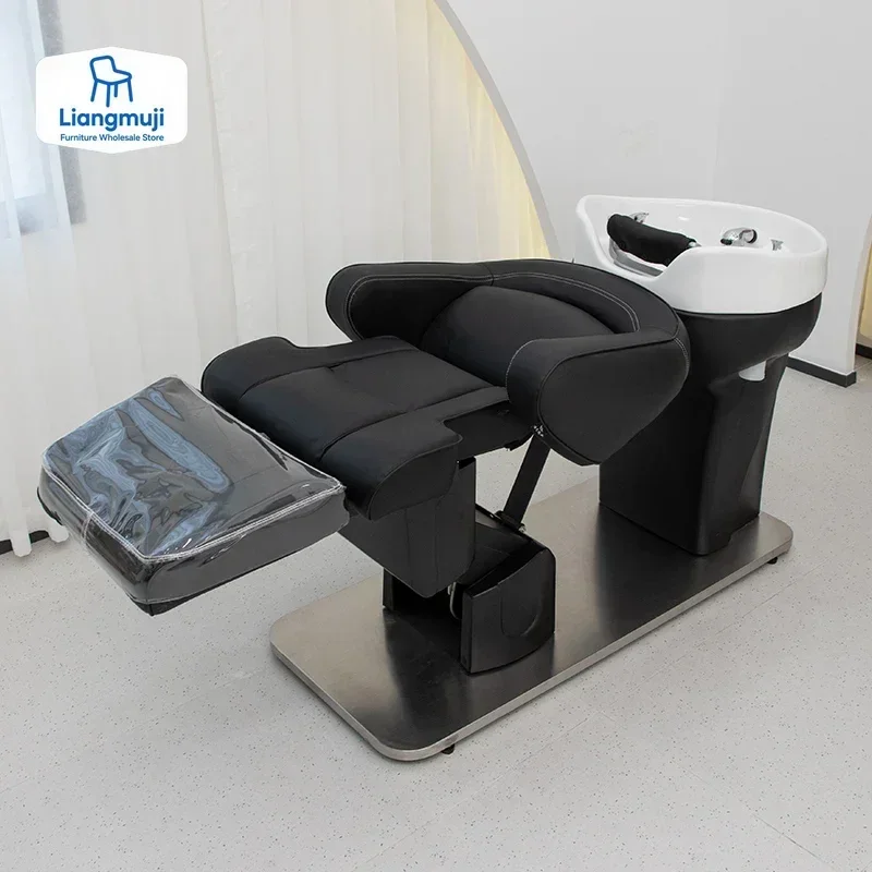 

Luxury Barber Shop Shampoo Chairs Dedicated Electric Lifting Bed Shampoo Chairs Hair Salon Fotel Fryzjerski Spa Furniture QF50SC