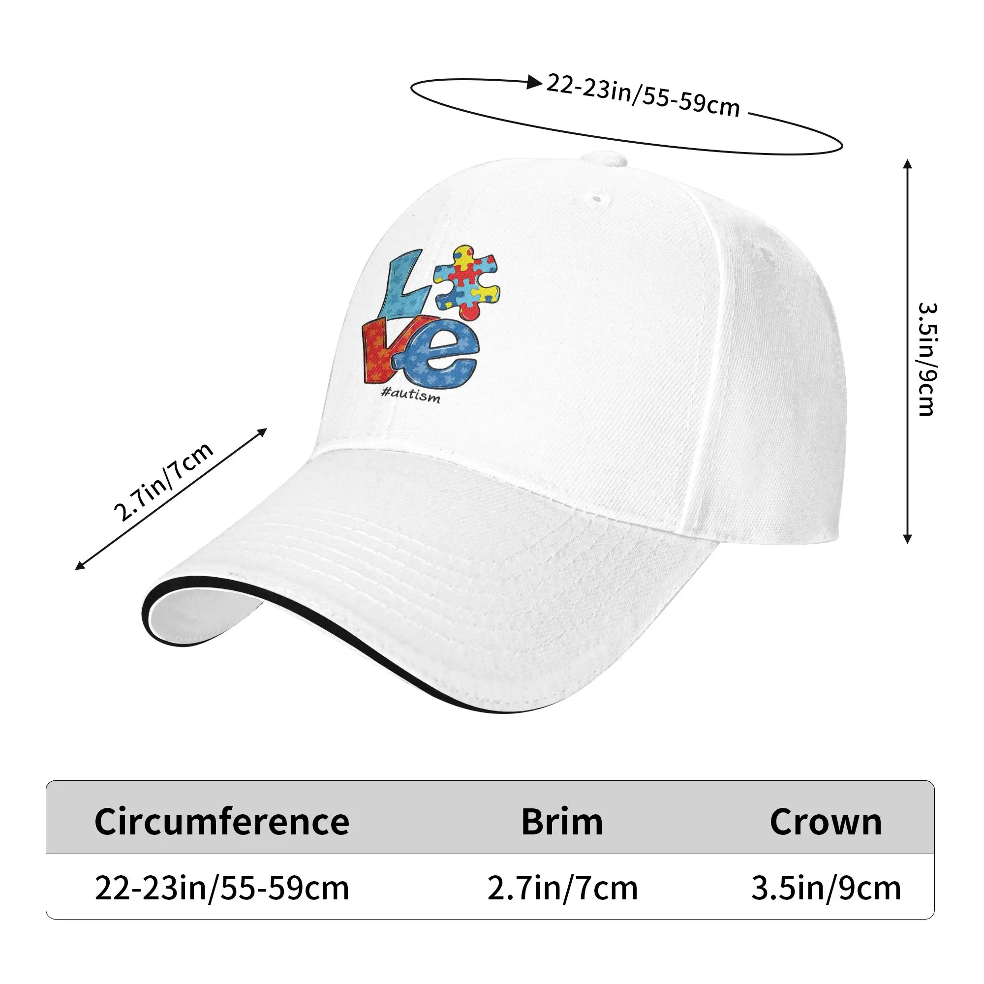 Spring Best Support Love Autism Warrior Shirt Month Ribbon Puzzle Autism Baseball Cap Tennis Skate Sun Trucker Hat Baseball Caps