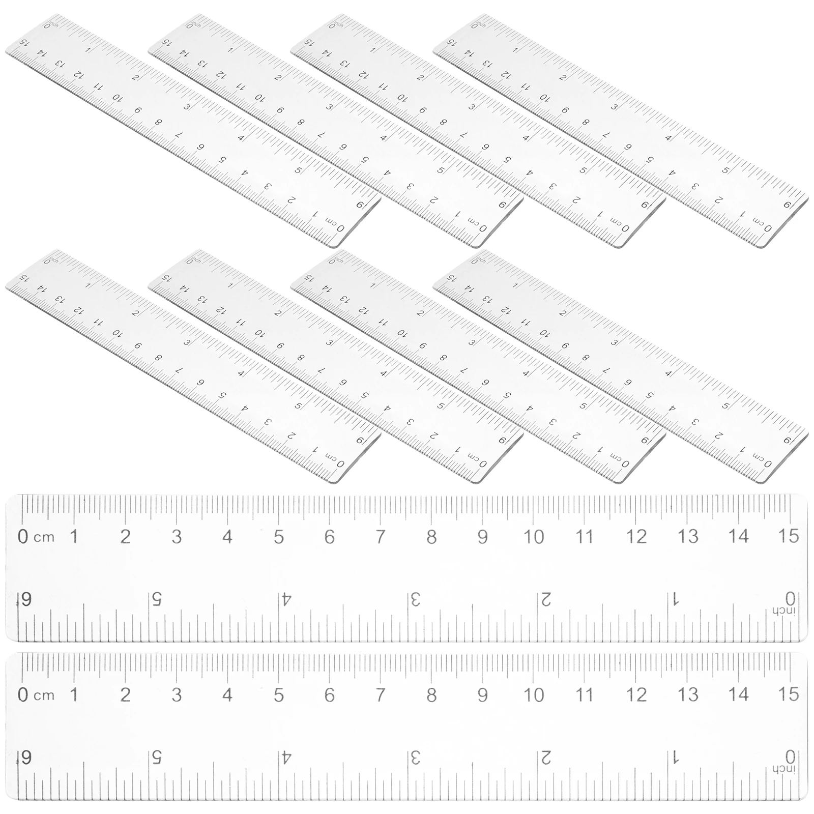 10 قطعة مسطرة بلاستيكية شفافة مقياس مرن واضح مساطر مستقيمة لمهندسي المدارس مكتب قياس أدوات الرسم #6