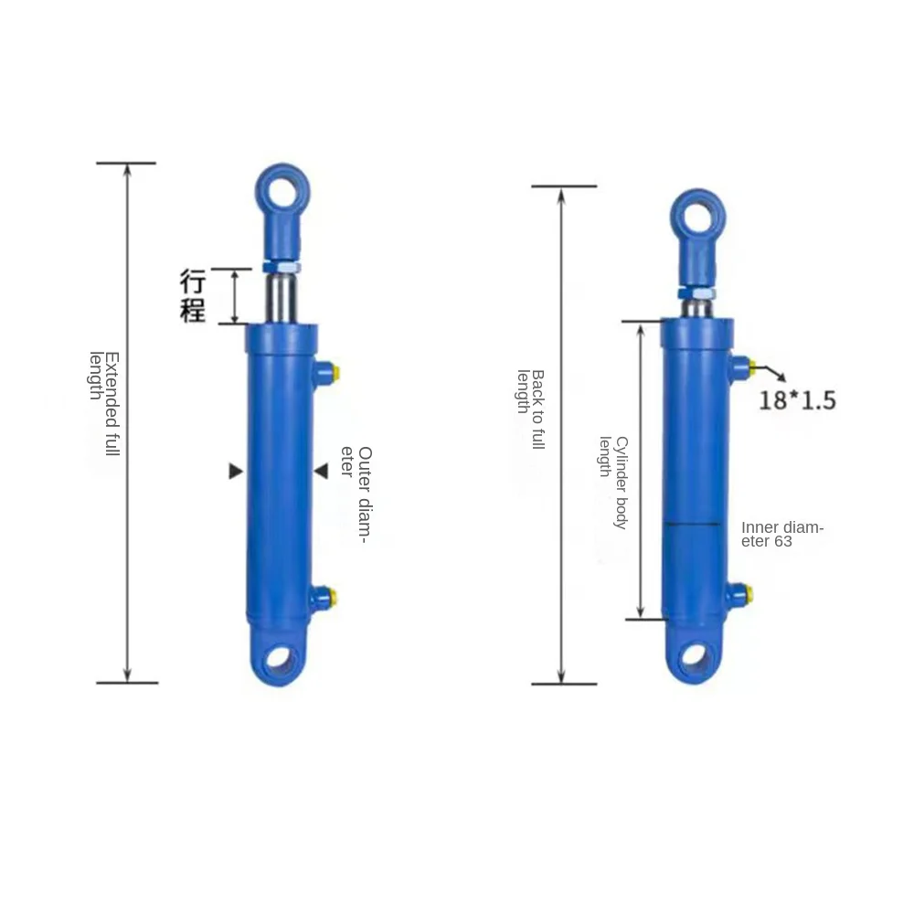 For 5 ton hydraulic cylinder hydraulic cylinder two-way lift small heavy-duty oil top hydraulic station diesel splitting machine