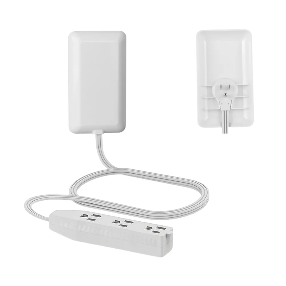 شريط طاقة سلك تمديد 3 أقدام مع 3 منافذ تيار متردد وموسع قابس 3 شقوق، ولوحة غطاء، ومقسم سلك 16AWG