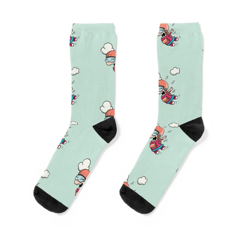 

Cute courageous girl skydiving. You Can Do It! Kick your Fears. Socks Sports warm winter essential Boy Socks Women's