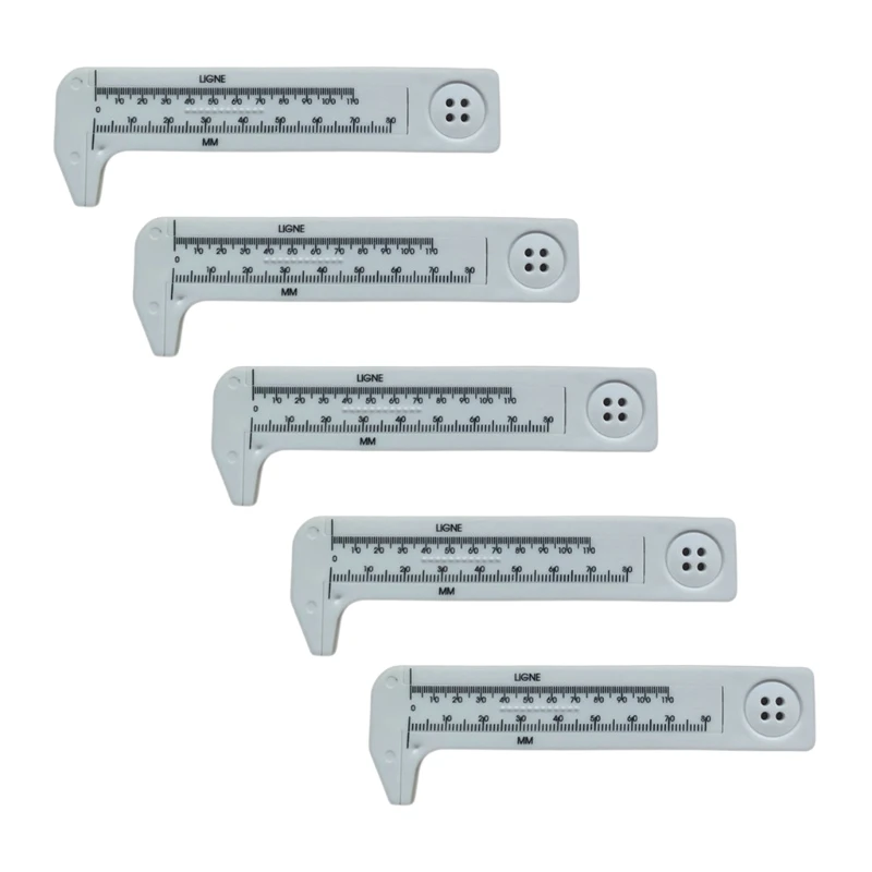 1Pc/5Pcs Sliding Gauge Ruler Pocket Ruler DualScale Plastic Vernier Caliper 80mm