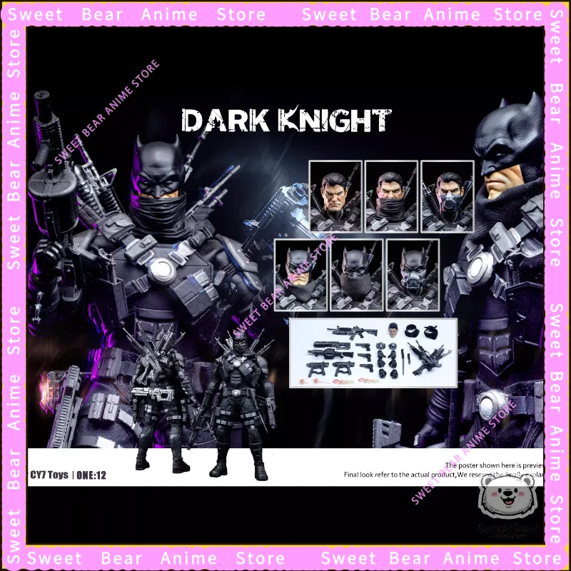 

In Stock CY7toys 1/12 Batman The Dark Knight Action Figure Anime Model Toys Hobby Desktop Ornament Collectible