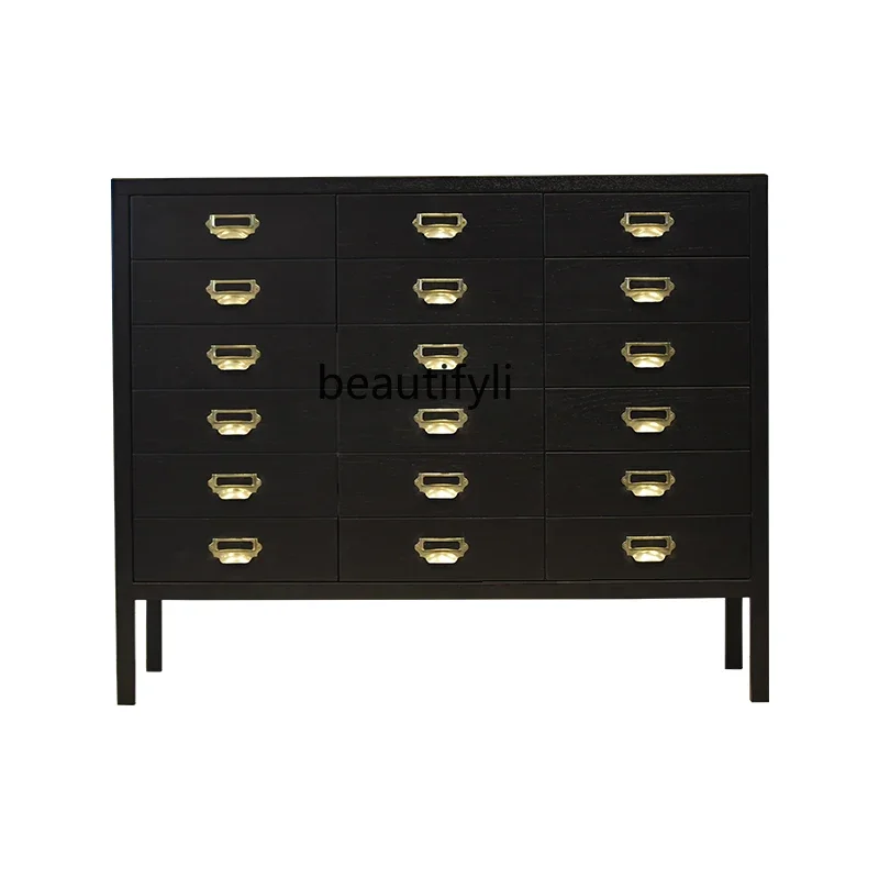 

S Retro French Nordic Solid Wood Chest of Drawers Simple Modern Light Luxury Design Hallway Dining Side Storage Shoe Cabinet