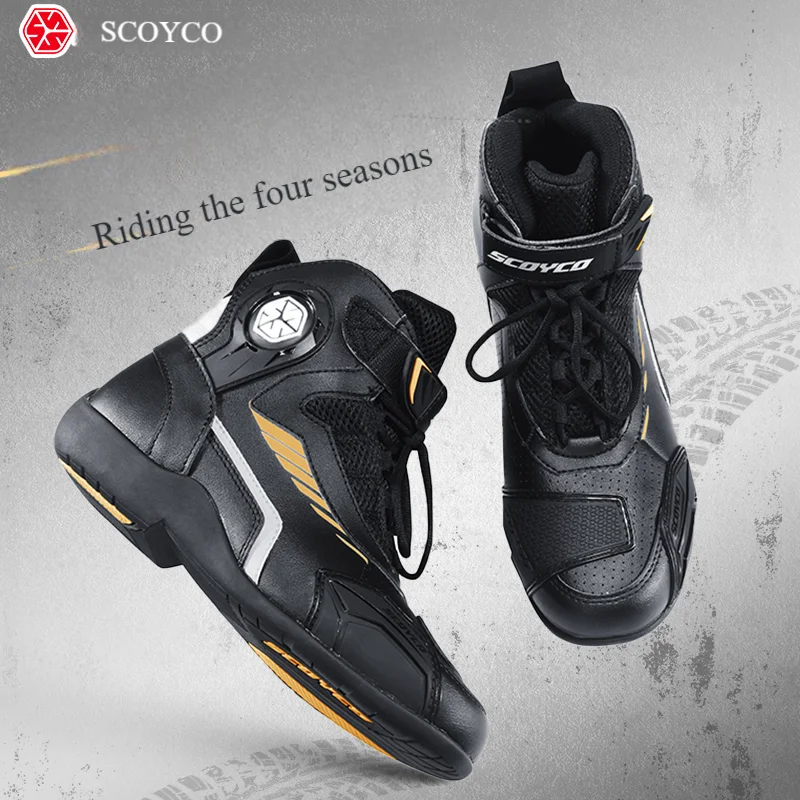 

Scoyco Summer Motorcycle Riding Shoes Four Seasons Men's Short Boots Breathable Shoes Non-slip and Anti-drop Racing Shoes