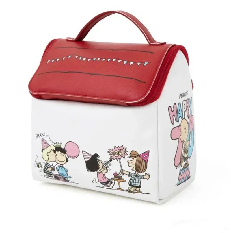 Snoopy-Bolsa de cosméticos para inodoro de gran capacidad, bolso nuevo, bolsa de maquillaje para niña, bolsa de almacenamiento de viaje de PU