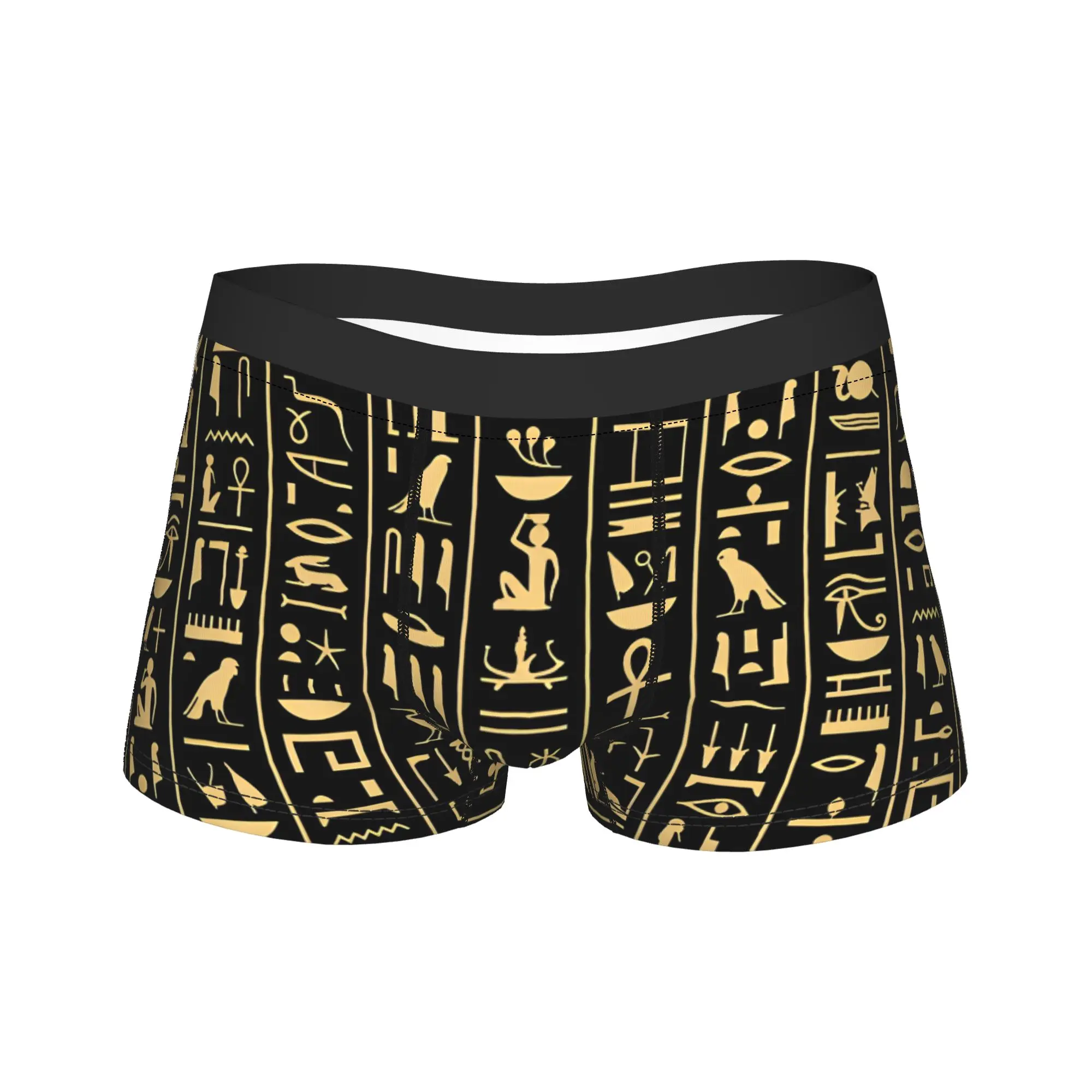 Ancient Egyptian Patterns Trunk  Pouch Underwear High Quality Custom Shorts Briefs Comfortable Man Panties Plus Size