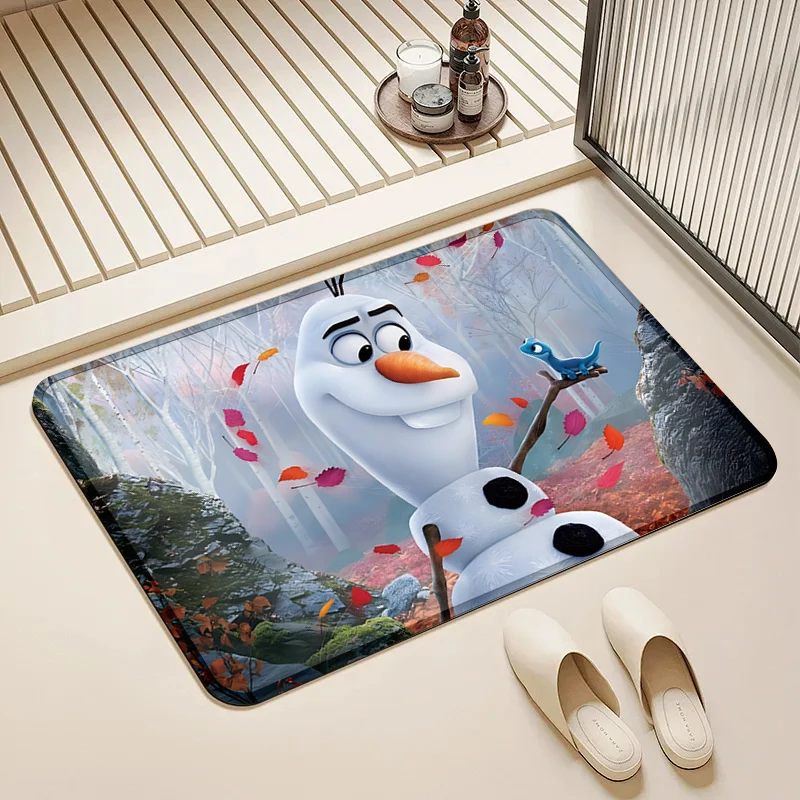 

Disney Frozen Olaf & Salamander Door Mat Non-Slip Absorbent Floor Rug for Home Kids Room Bathroom Decor