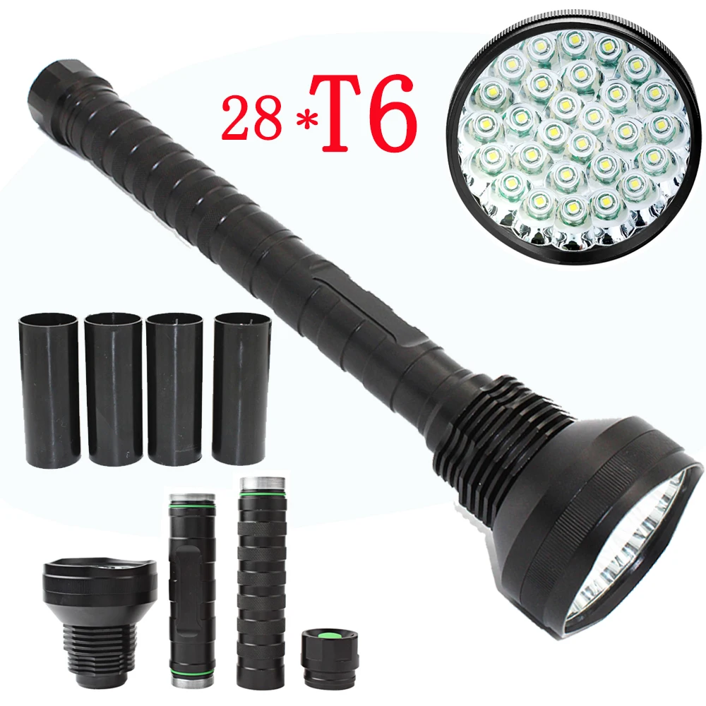 Mạnh Mẽ 30000LM 28x XML T6 Đèn Pin LED Chiến Thuật Đèn Pin Đèn Lồng Đèn Để Tự Vệ Khẩn Cấp Đèn Cắm Trại Thám Hiểm