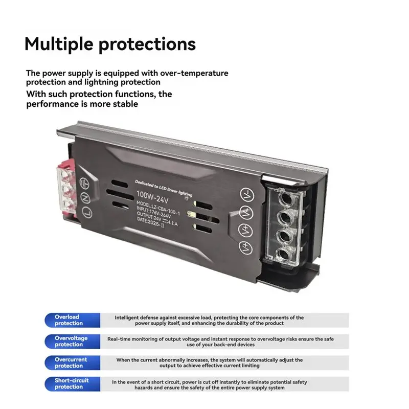 AS95 DC 24V Switching Power Supply, LED Driver Transformer, AC176-264V 400W, Ultra-Thin for Light Box Sign Strip