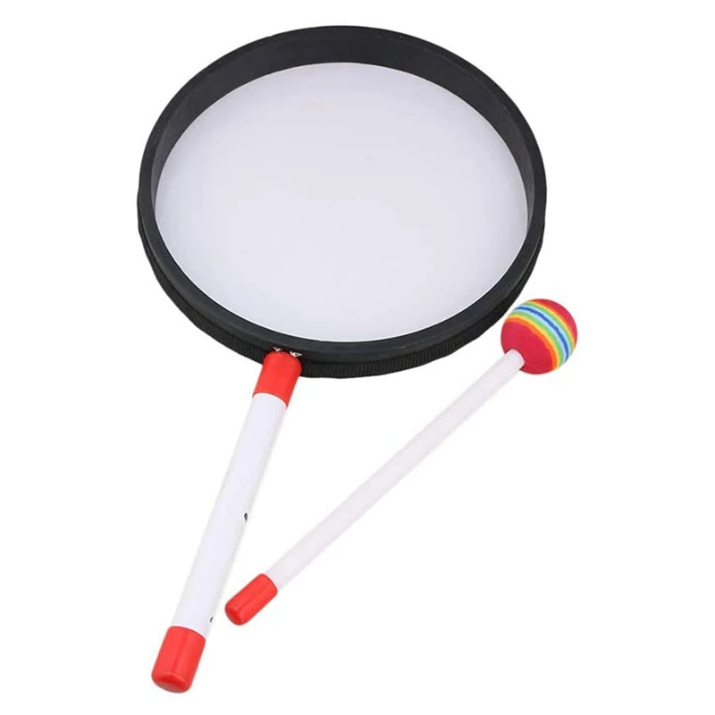 A93U-15Pack 8Inch Lollipop Drum With Mallet Rainbow Color Music Rhythm Instruments Kids Baby Children Playing Toy