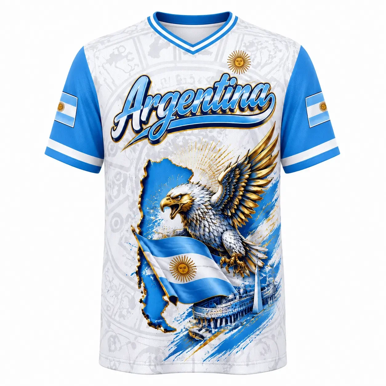 Argentine 2026 Eagle Crown football jersey Y2K children's T-shirt from Harajuku suitable fordaily wear breathable men's clothing