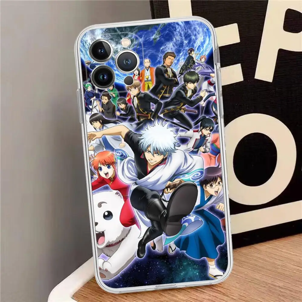 Gintama funda de teléfono de Anime para iPhone, 15, 14, 13, 12 Mini, 11 Pro, XS, Max, X, XR, SE, 6, 7, 8 Plus, funda de silicona suave