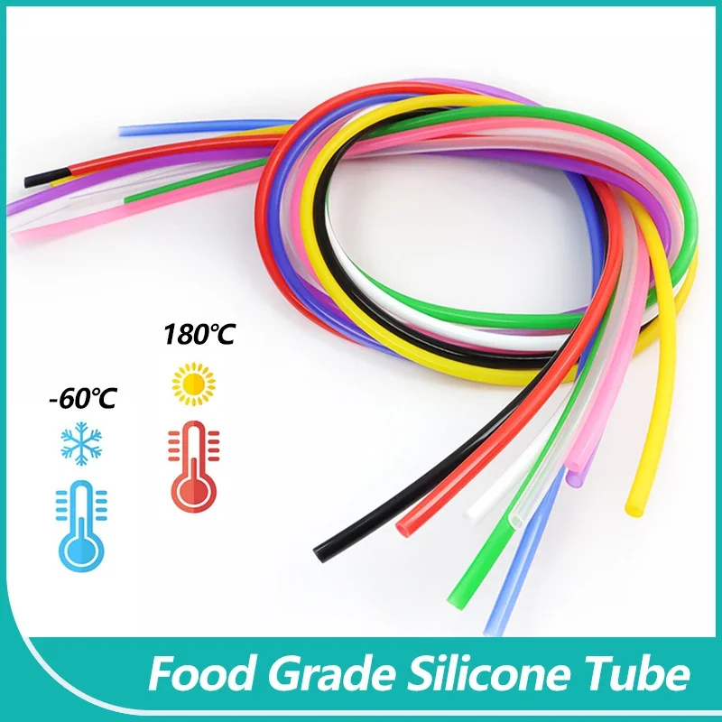 

ID 1 2 3 4 5 6 7 8 9 10mm Silicone Tube Flexible Rubber Hose High Temperature Nontoxic Soft Food Grade Drink Pipe Water Pipe Con