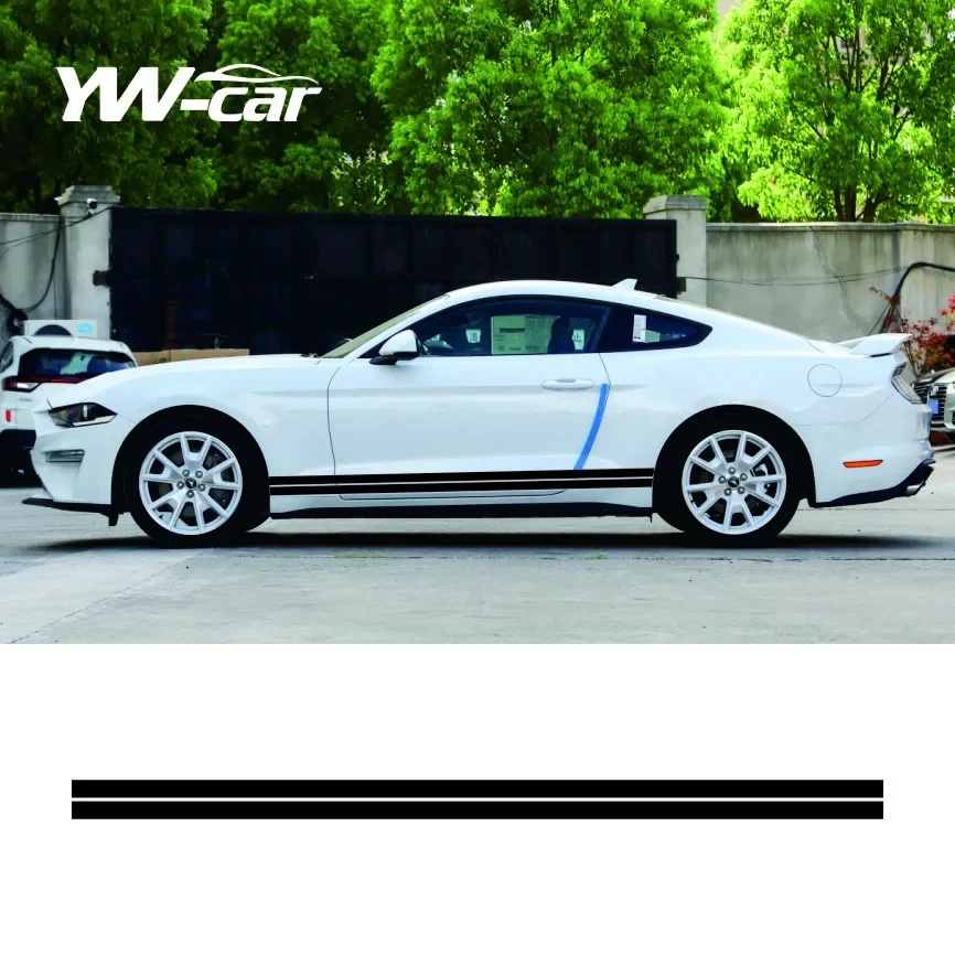 

Car Stickers Styling Vinyl Door Striped Side Skirt Racing Sport Body Decals For Ford Mustang 2000-2021 GT Shelby 500 Accessories