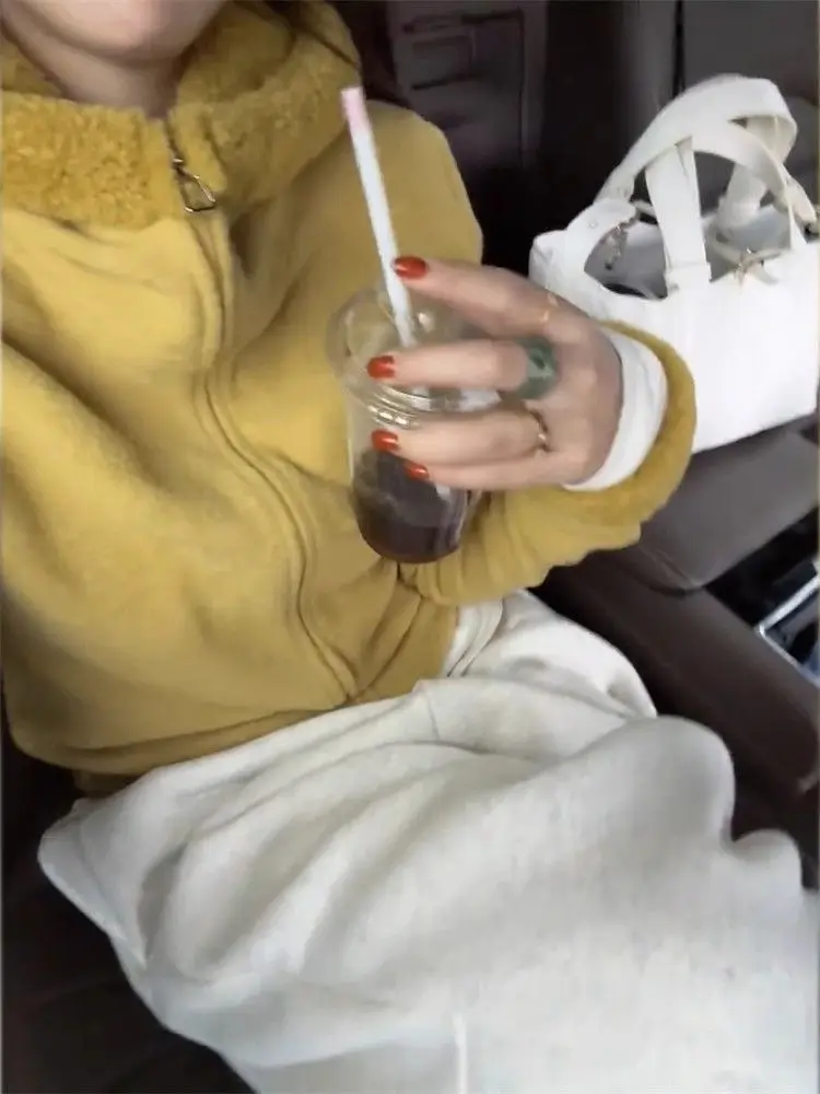 

Флисовая толстовка со шляпой, женская эстетичная одежда, зимняя утолщенная одежда с большими карманами, унисекс, необычная, удобная, прочная, украшенная