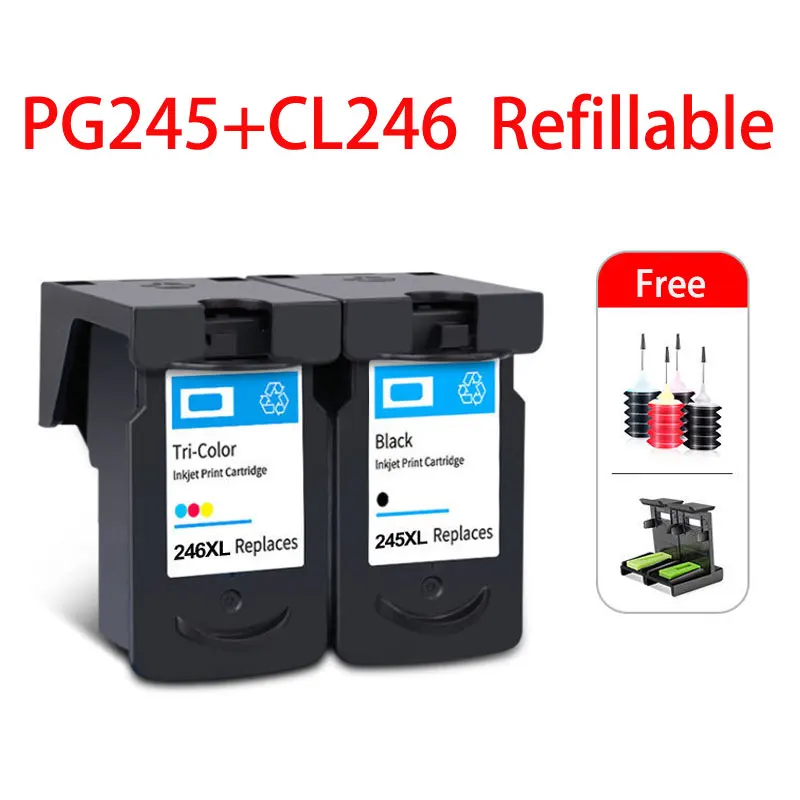 

Совместимый многоразовый картридж для Canon PG245 CL246 ​ TR4520 TR4522 TS202 TS302 TS3120 TS3122 TS3320 TS3322 MG3029 Принтер