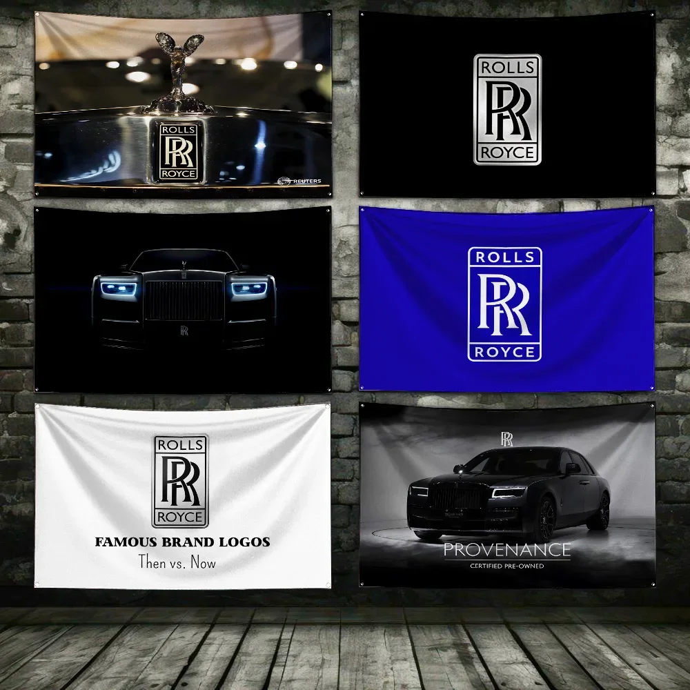 Car Flag Polyester Digital Printing Banner For Garage or Out door R-Rolls roycess Decoration