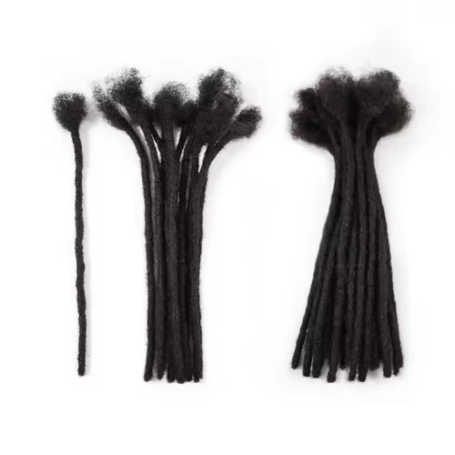 Imagen 2 del producto Extensiones de rastas de cabello humano Real de 8 pulgadas para hombre/mujer, extensiones Loc permanentes de 0,6 cm de ancho, rastas brasileñas de 10 hebras