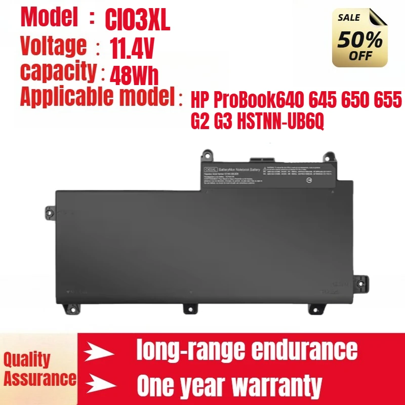 

Аккумулятор CI03XL для HP ProBook 640 645 650 655 G2 G3 HSTNN-UB6Q, новый аккумулятор большой емкости
