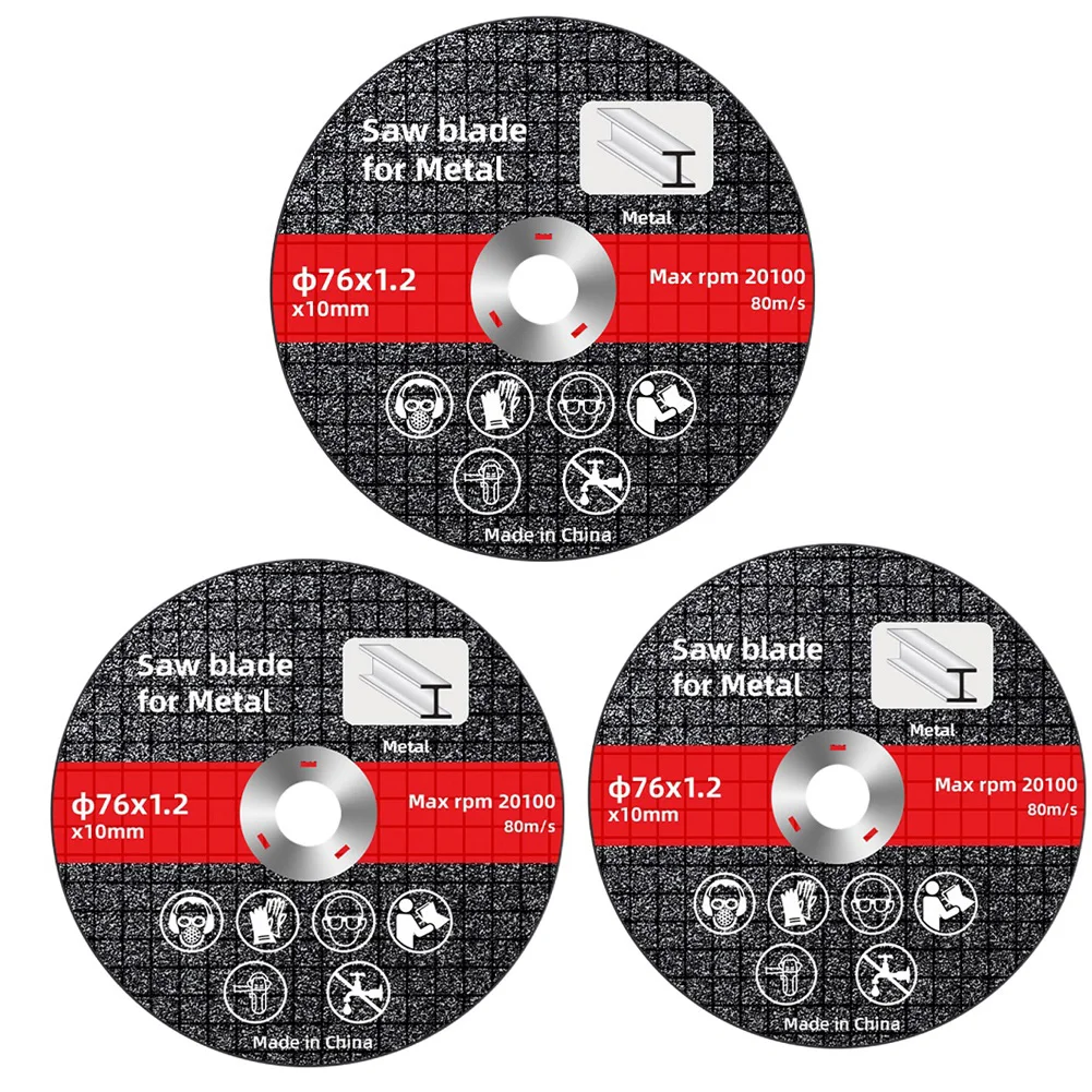 3PCS 76mm 3in แผ่นตัดวงกลมเรซิ่นบดล้อใบเลื่อยเครื่องบดมุมสําหรับเครื่องบดมุมและตัดเหล็กอุปกรณ์เสริม