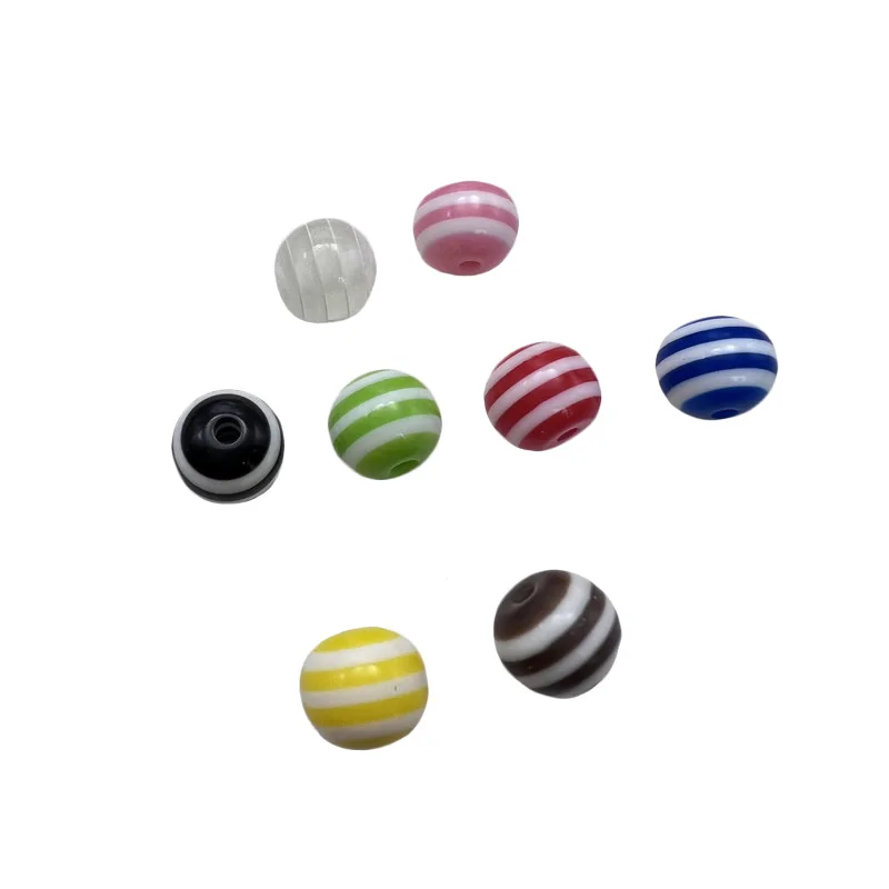 8-10mm Charm Acrylic Stripe Colorful Perforation Spacer Beads Beaded Bracelet Necklace Amulet DIY Accessory Making Supplies Find