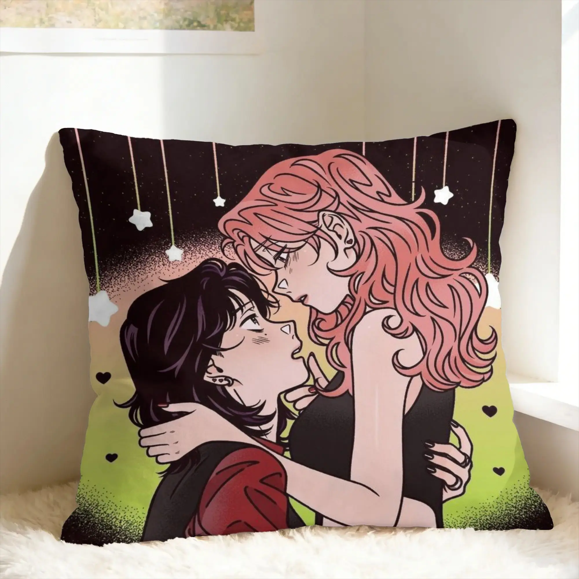 Pillow Cover Mitsuki Koga Aya Green Yuri  Vintage Pillow Case For Sofa Couch Bed Living Room Pillowcases