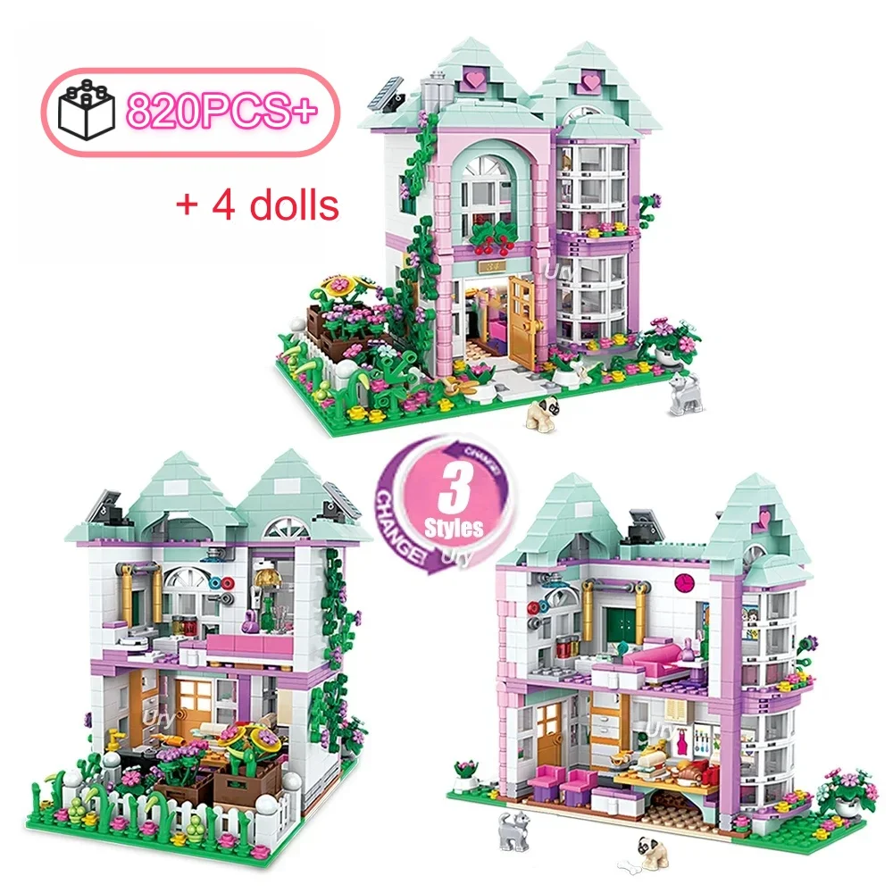 820 قطعة خرافة زهرة البيت العمارة اللبنات الجذعية ألعاب تعليمية للتعلم هدايا عيد الميلاد الإبداعية #1